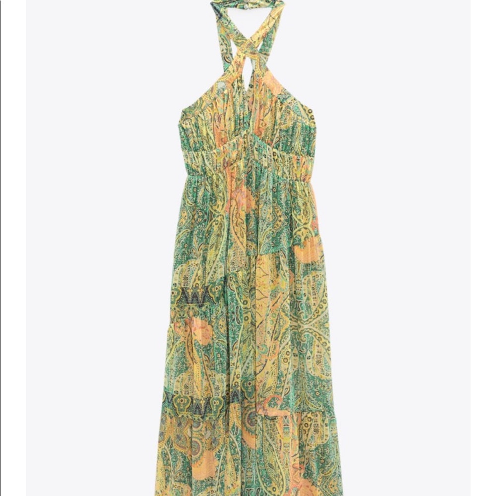 Zara CURRENT SEASON Long Print Dress